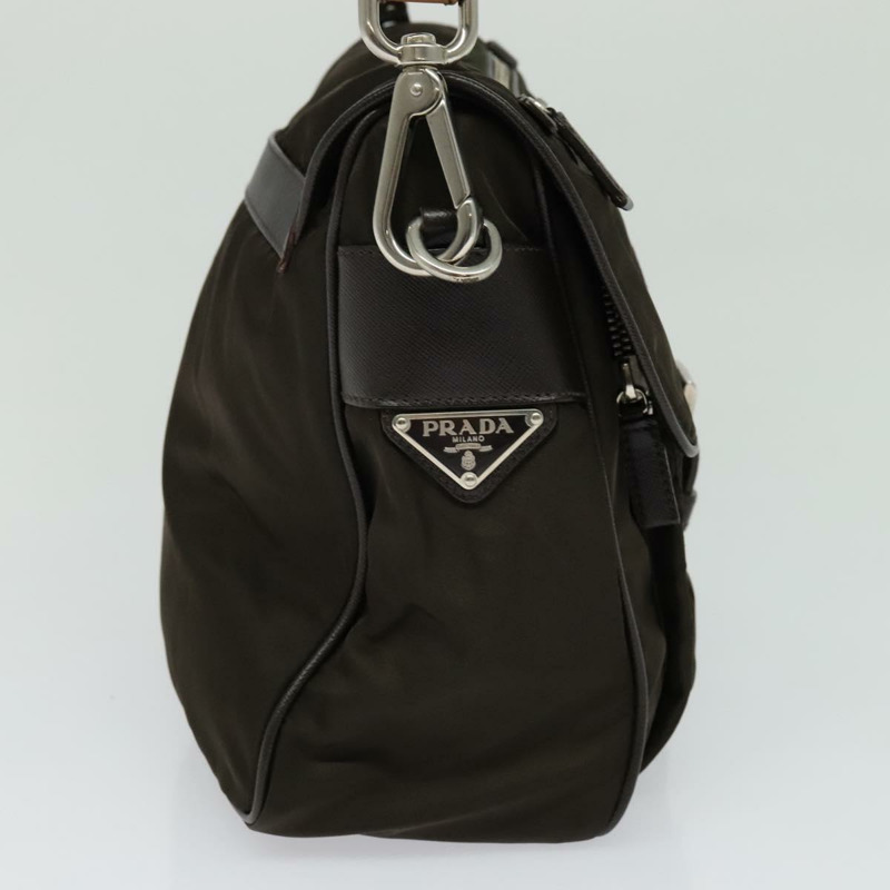 【日本直送】PRADA 單肩包 尼龍 卡其色 銀色 正品 132522-2