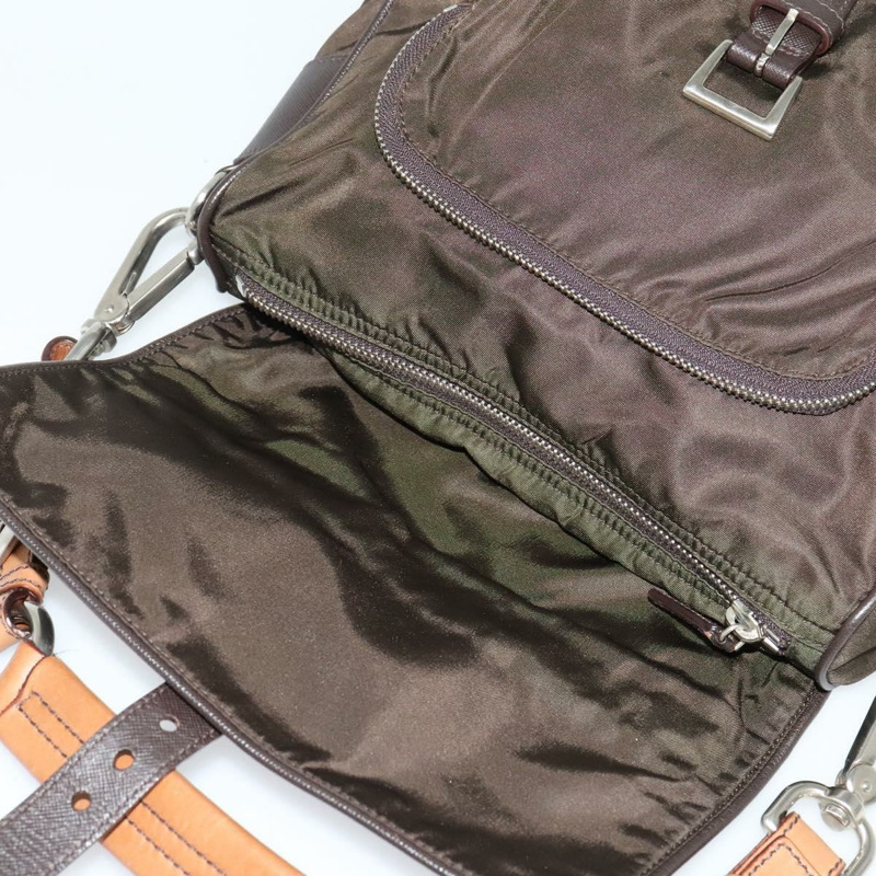 【日本直送】PRADA 單肩包 尼龍 卡其色 銀色 正品 132522-7