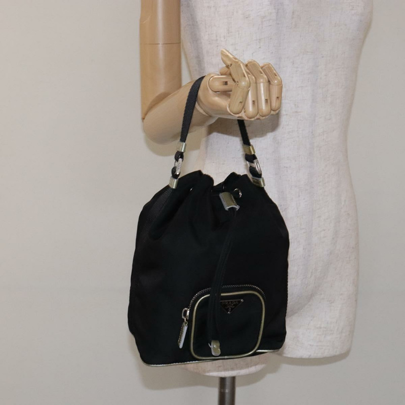 【日本直送】PRADA 尼龍手提包 黑色 銀色 正品 132573-23