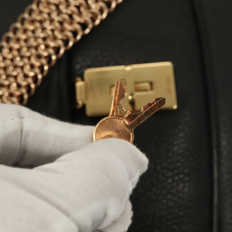 【日本直送】PRADA 鏈條單肩包 皮革 黑色 金色 正品 132747V-7