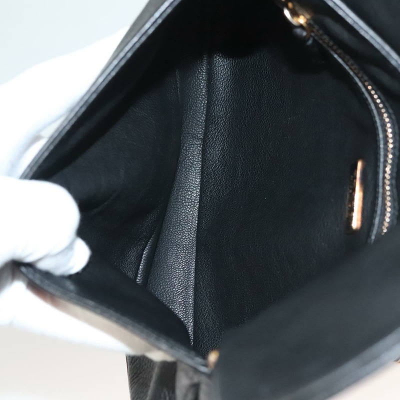 【日本直送】PRADA 鏈條單肩包 皮革 黑色 金色 正品 132747V-9