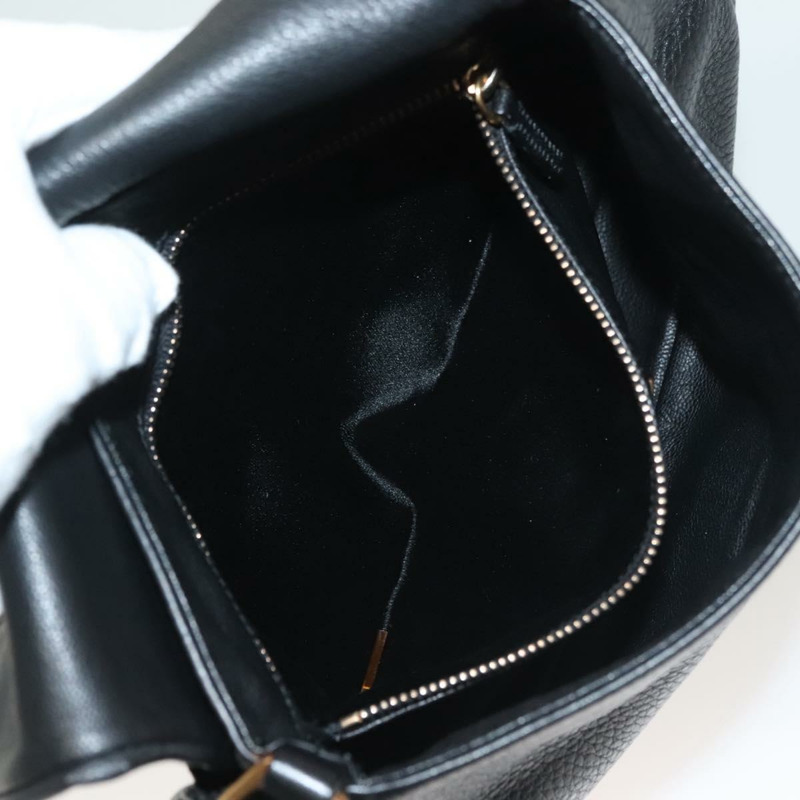 【日本直送】PRADA 鏈條單肩包 皮革 黑色 金色 正品 132747V-23