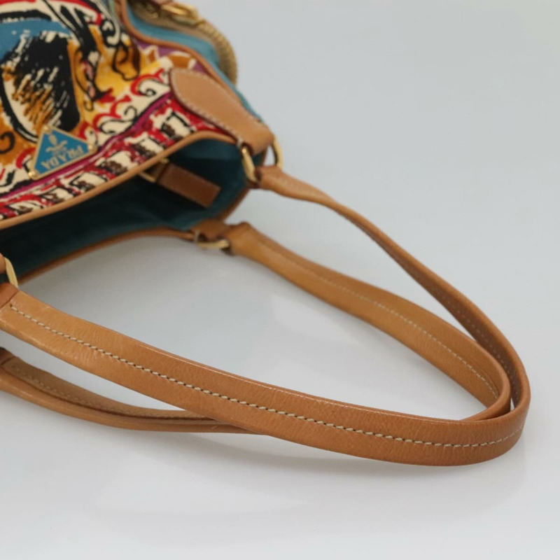 【日本直送】PRADA 手提包 帆布 海軍藍 金色 正品 132825V-6