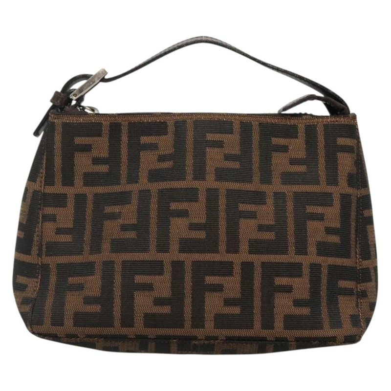 【日本直送】FENDI Zucca 帆布手提包 黑棕色 正品 132729-1