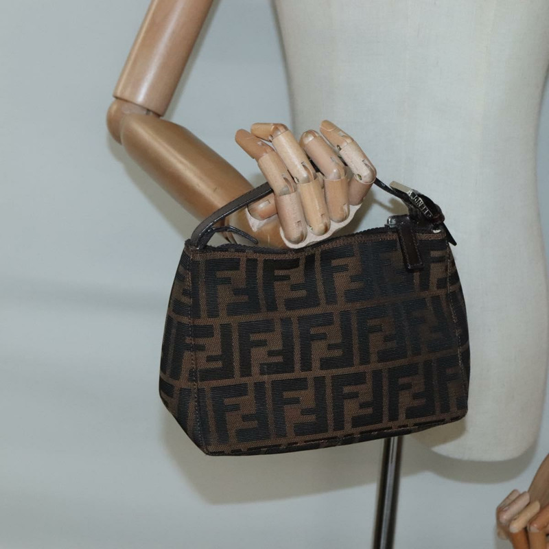 【日本直送】FENDI Zucca 帆布手提包 黑棕色 正品 132729-20