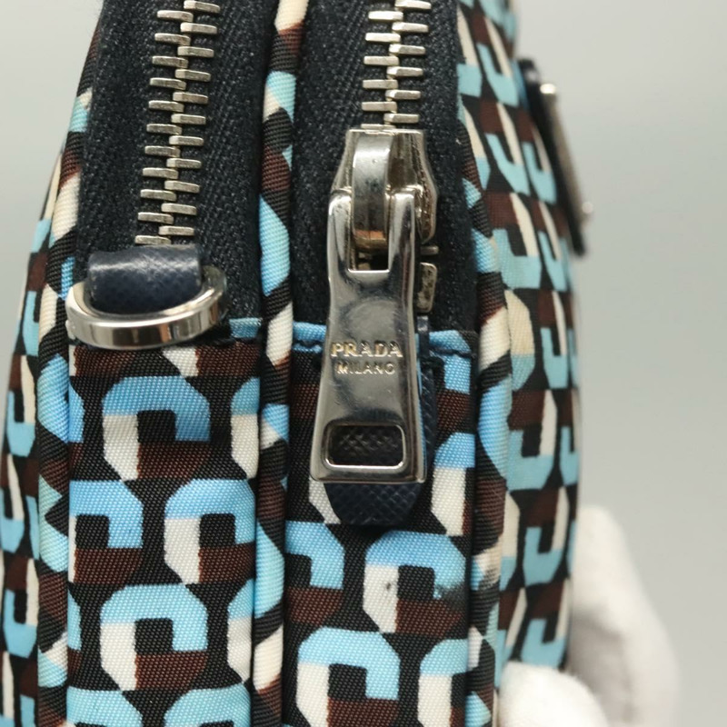 【日本直送】PRADA 尼龍藍銀色單肩包 正品 133036-7