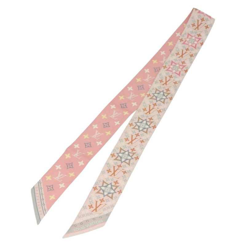 【日本直送】路易威登 Bando BB Flowers Forever 圍巾 絲綢粉紅 M77683 LV 正品 133297-0
