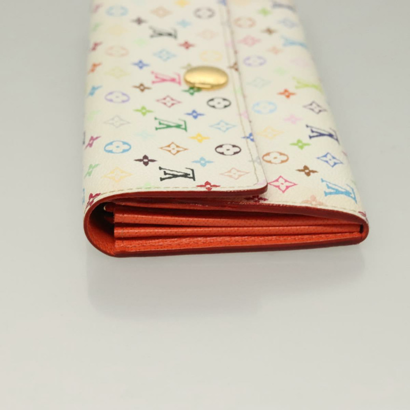 【日本直送】路易威登 Multicolor Portefeuille Sarah 錢包 白色 M93532 LV Auth 133177-3
