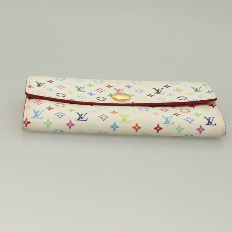【日本直送】路易威登 Multicolor Portefeuille Sarah 錢包 白色 M93532 LV Auth 133177-5