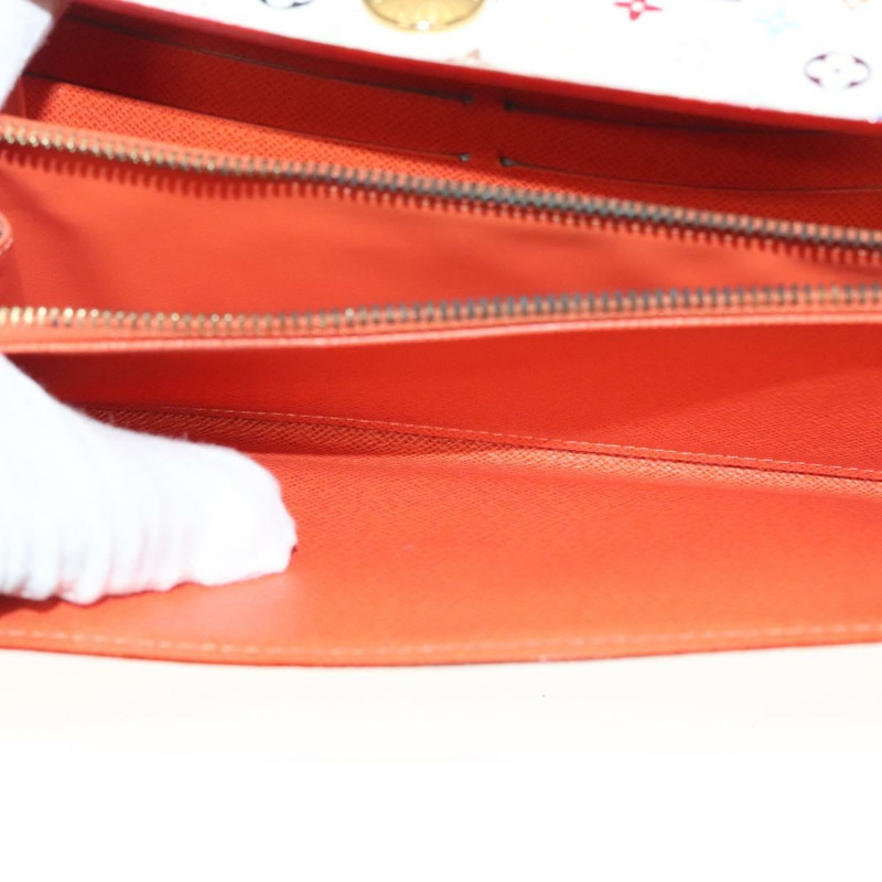 【日本直送】路易威登 Multicolor Portefeuille Sarah 錢包 白色 M93532 LV Auth 133177-7