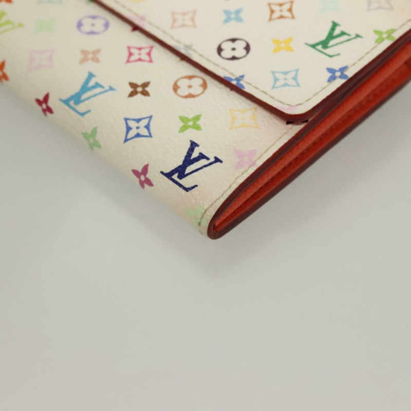 【日本直送】路易威登 Multicolor Portefeuille Sarah 錢包 白色 M93532 LV Auth 133177-14