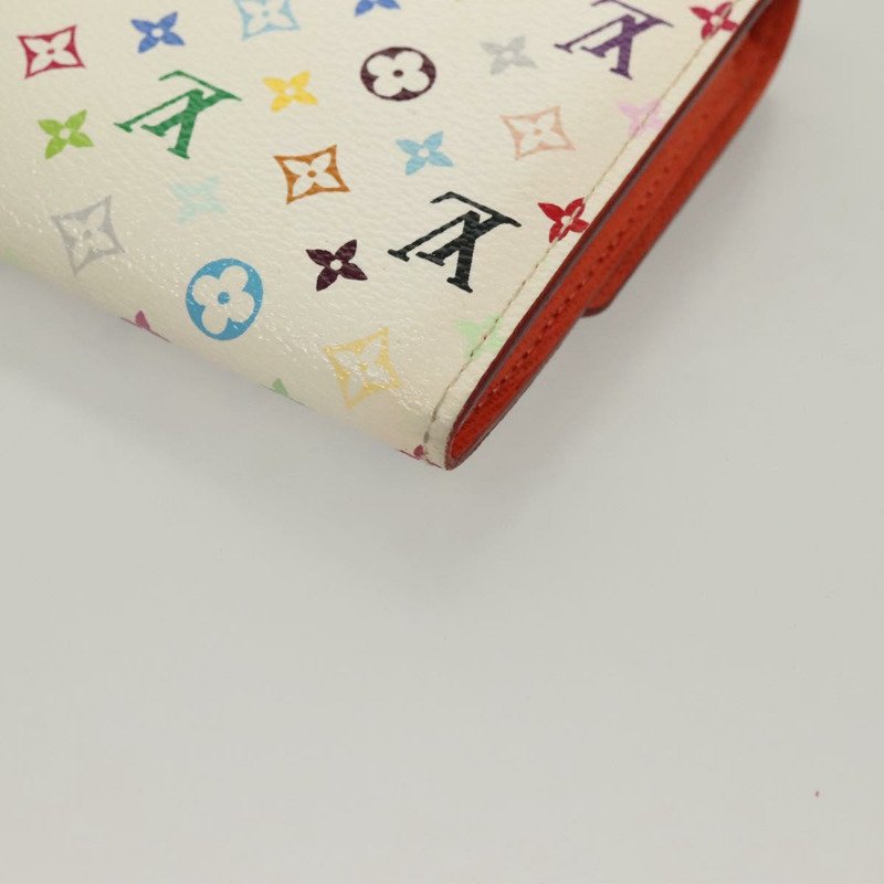 【日本直送】路易威登 Multicolor Portefeuille Sarah 錢包 白色 M93532 LV Auth 133177-16