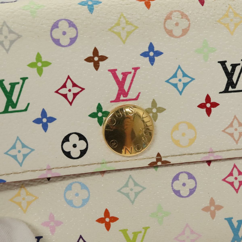 【日本直送】路易威登 Multicolor Portefeuille Sarah 錢包 白色 M93532 LV Auth 133177-17