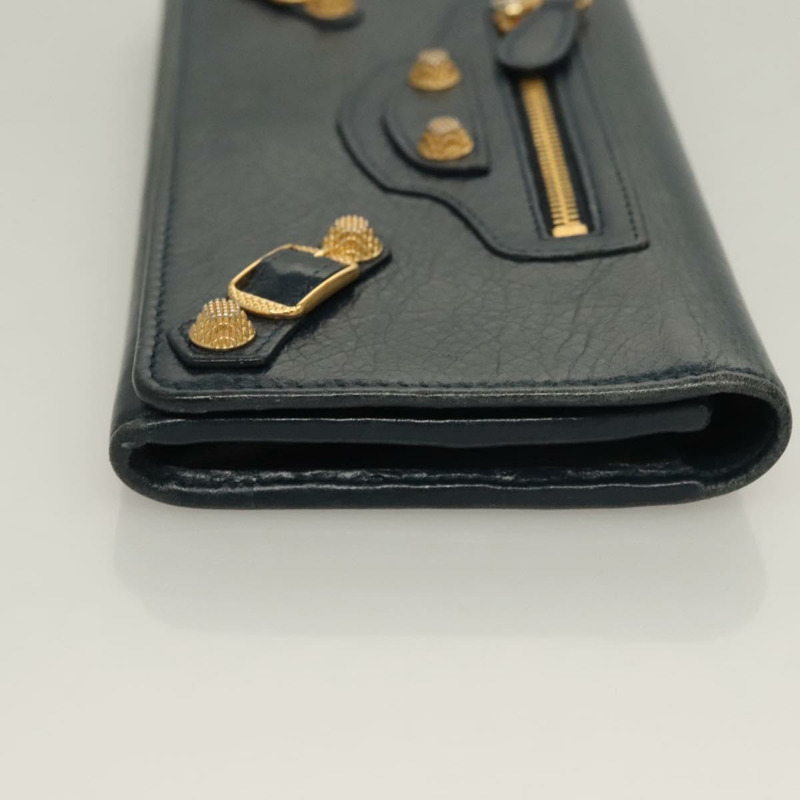 【日本直送】BALENCIAGA Giant Money 長版皮夾 皮革 海軍藍 233599 正品 133180-2