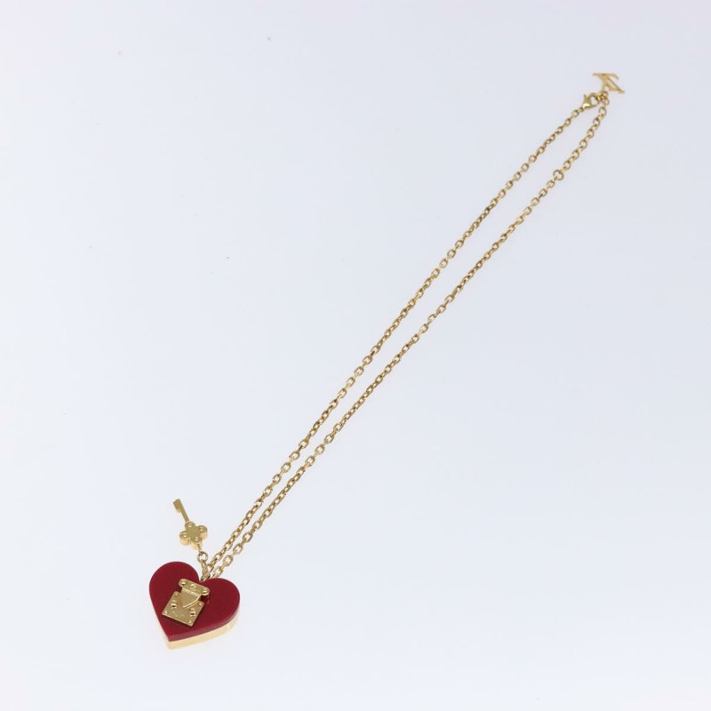 【日本直送】路易威登 Pandantif Rock Me 項鍊 金屬 金色 波道紅 M66516 正品 133204-1