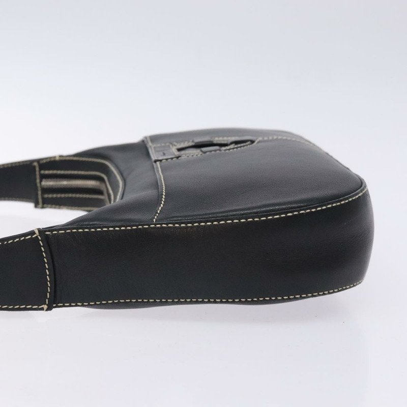 【日本直送】Salvatore Ferragamo Gancini 單肩包，黑色銀色皮革，正品編號 133590-3