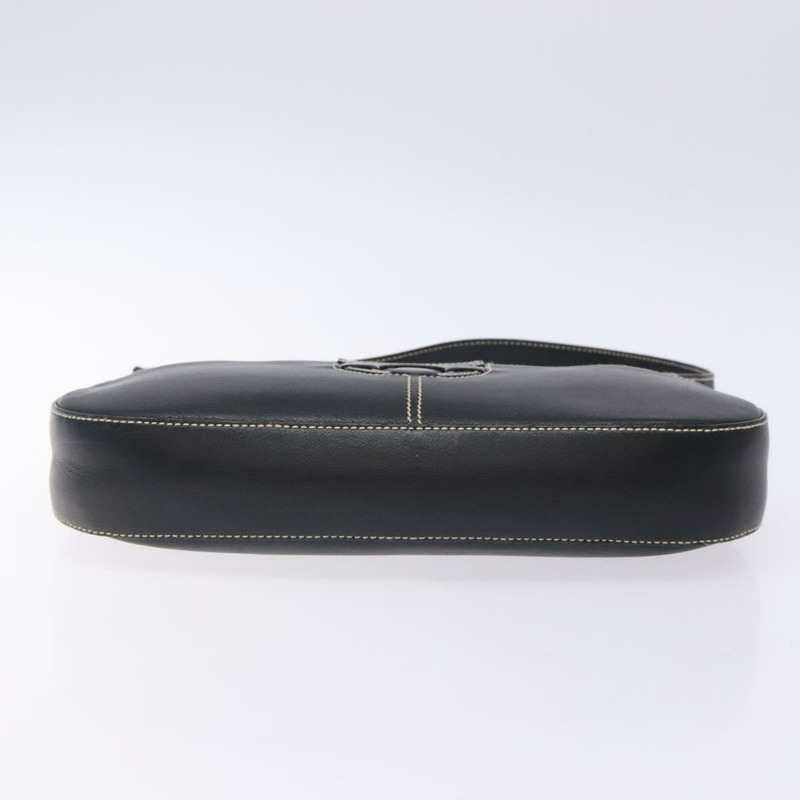 【日本直送】Salvatore Ferragamo Gancini 單肩包，黑色銀色皮革，正品編號 133590-4