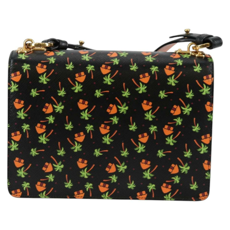 【日本直送】PRADA 黑色金色皮革肩背包，正品編號 134572V-1