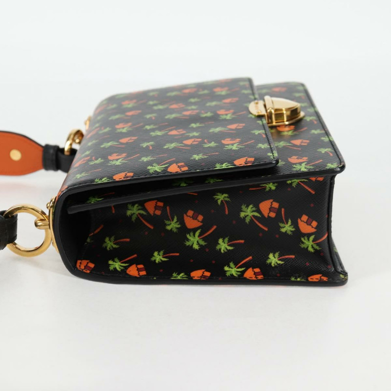 【日本直送】PRADA 黑色金色皮革肩背包，正品編號 134572V-2