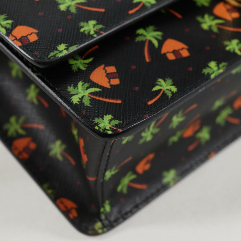 【日本直送】PRADA 黑色金色皮革肩背包，正品編號 134572V-7