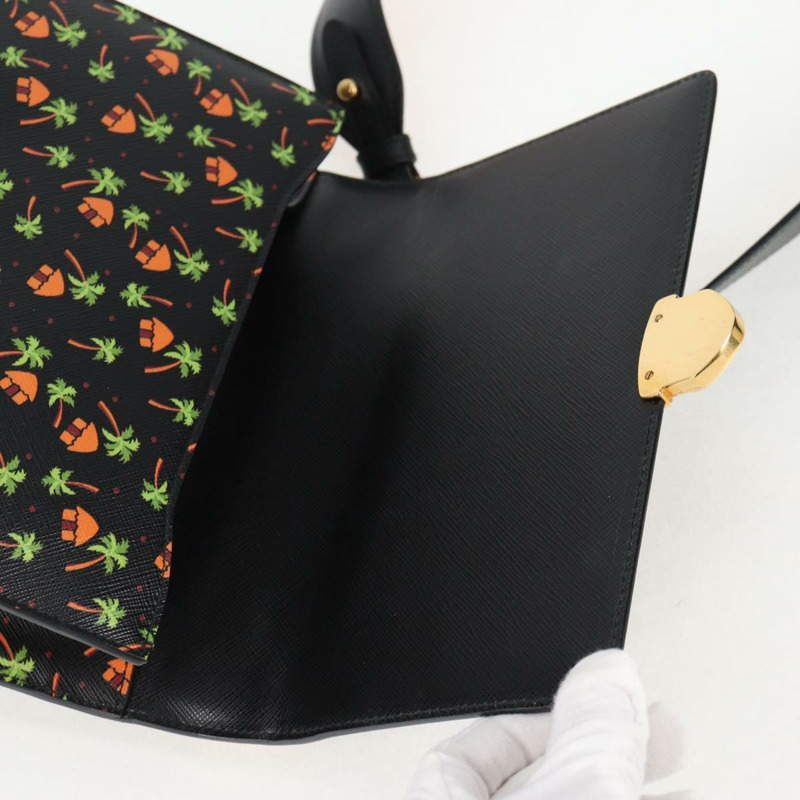 【日本直送】PRADA 黑色金色皮革肩背包，正品編號 134572V-18