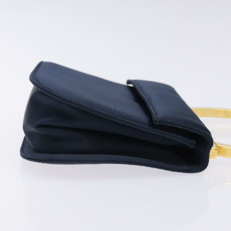 【日本直送】Salvatore Ferragamo Gancini 手提包 緞面海軍藍金色 正品 134768-2