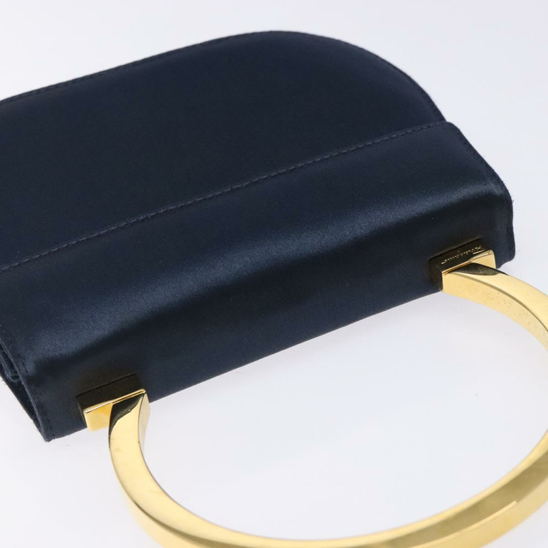 【日本直送】Salvatore Ferragamo Gancini 手提包 緞面海軍藍金色 正品 134768-5
