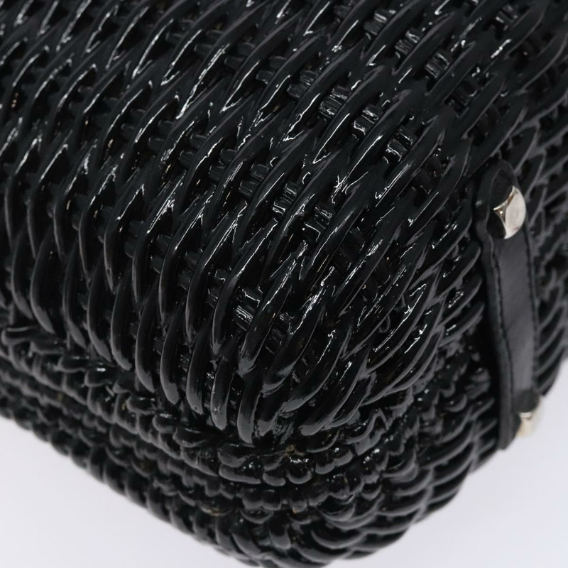【日本直送】Salvatore Ferragamo Gancini 手袋 皮革 柳條 黑色 銀色 正品 133756-15