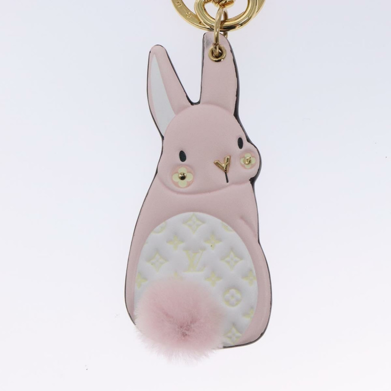 【日本直送】路易威登 Monogram Bunny Charm 吊飾 皮革 粉紅色 白色 M01560 正品 133681M-3