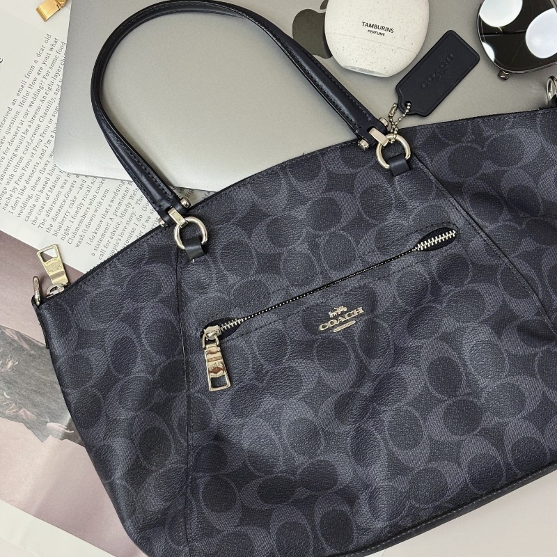 COACH 經典老花水餃包-藍色-0