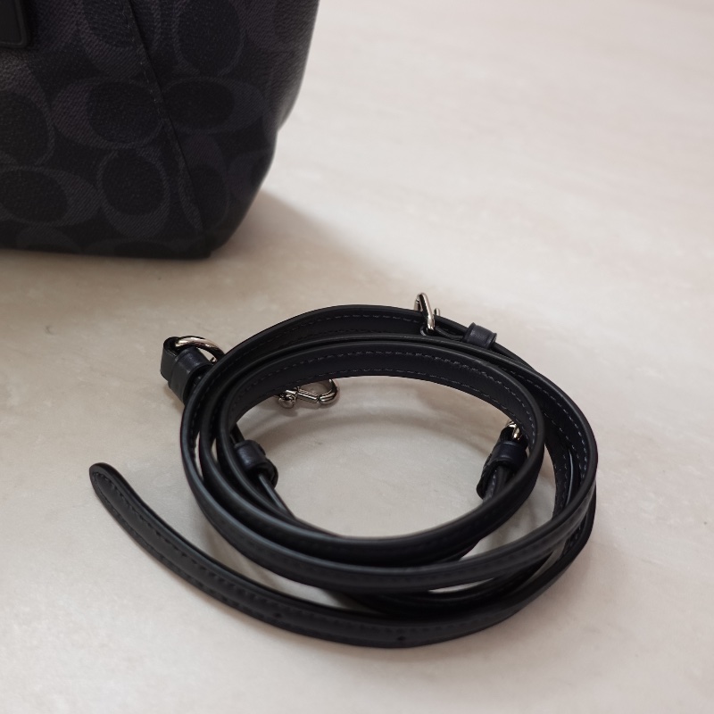 COACH 經典老花水餃包-藍色-1