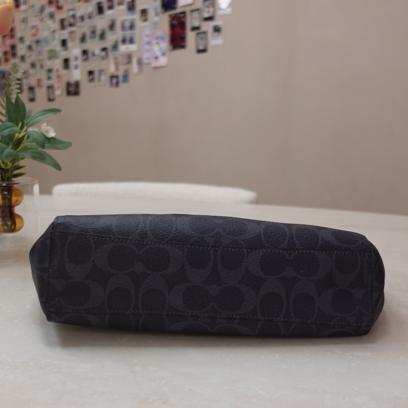 COACH 經典老花水餃包-藍色-3