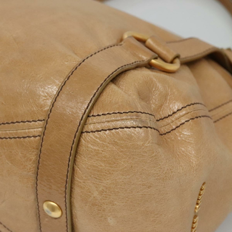 【日本直送】Miu Miu 肩背包 皮革 米色 金色 正品 133844-15