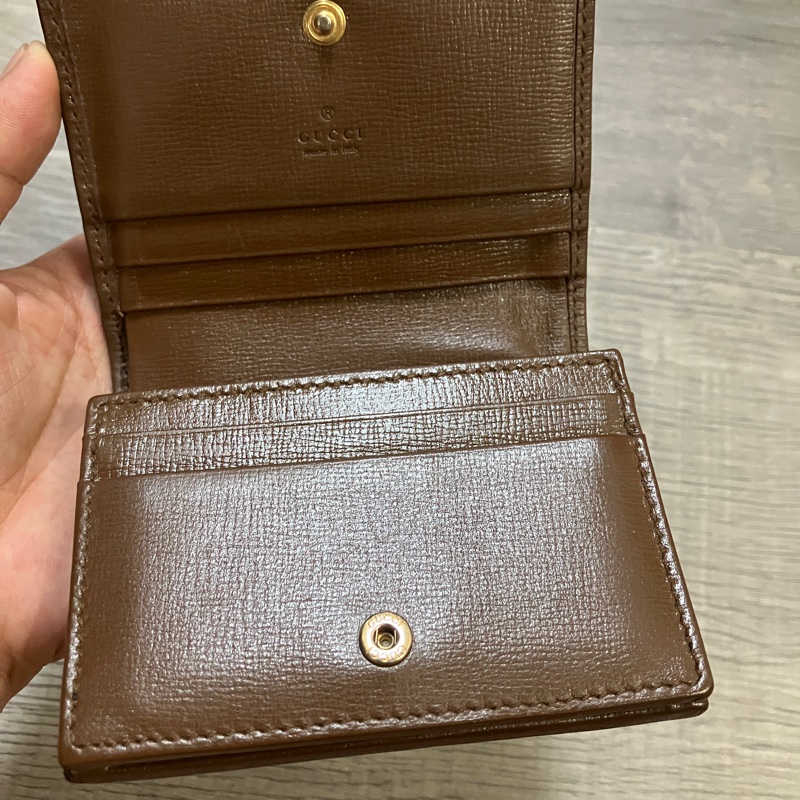 （售出）GUCCI 621887 Horsebit 1955 馬銜扣 對開 短夾 皮夾 錢包 零錢包 原花 提花 老花-10