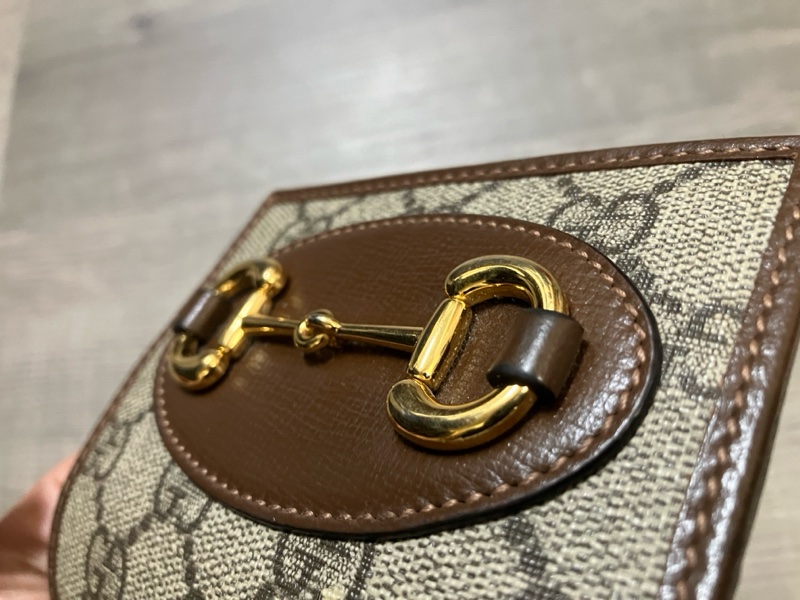 （售出）GUCCI 621887 Horsebit 1955 馬銜扣 對開 短夾 皮夾 錢包 零錢包 原花 提花 老花-20
