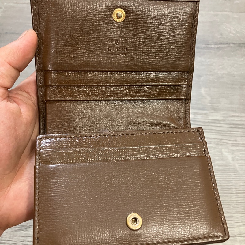 （售出）GUCCI 621887 Horsebit 1955 馬銜扣 對開 短夾 皮夾 錢包 零錢包 原花 提花 老花-26