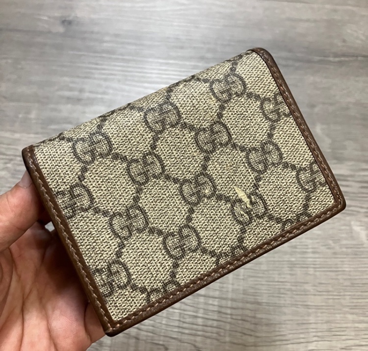 （售出）GUCCI 621887 Horsebit 1955 馬銜扣 對開 短夾 皮夾 錢包 零錢包 原花 提花 老花-1
