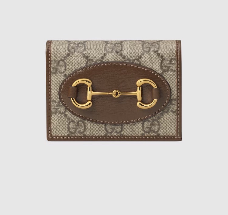 （售出）GUCCI 621887 Horsebit 1955 馬銜扣 對開 短夾 皮夾 錢包 零錢包 原花 提花 老花-4