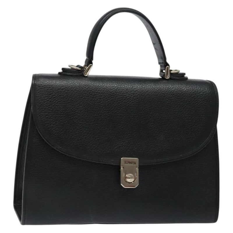 【日本直送】Burberry 手提包 皮革 黑金 正品 134000-0
