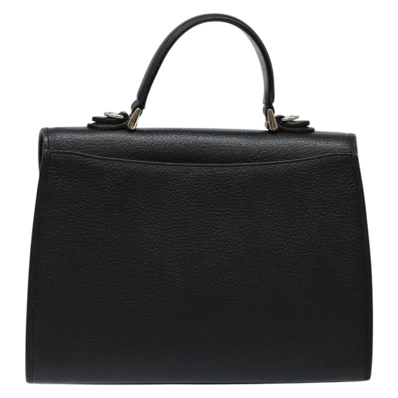 【日本直送】Burberry 手提包 皮革 黑金 正品 134000-1
