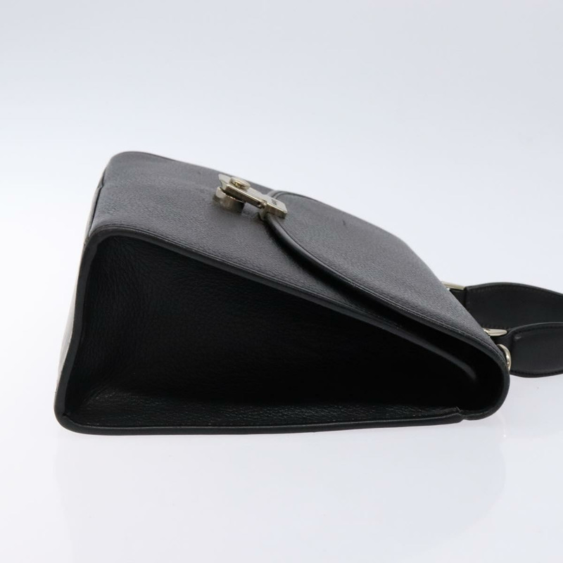 【日本直送】Burberry 手提包 皮革 黑金 正品 134000-2