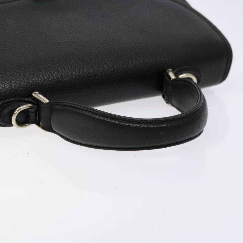 【日本直送】Burberry 手提包 皮革 黑金 正品 134000-6