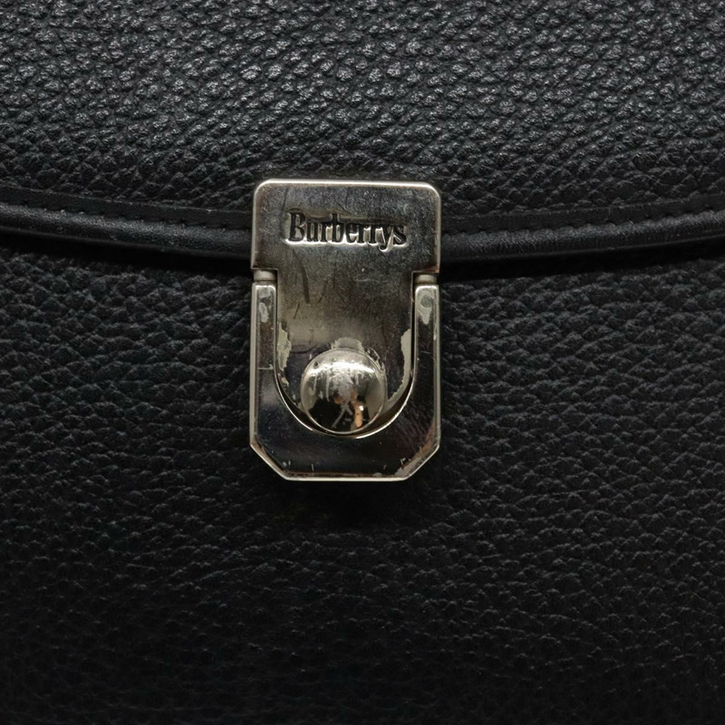 【日本直送】Burberry 手提包 皮革 黑金 正品 134000-9
