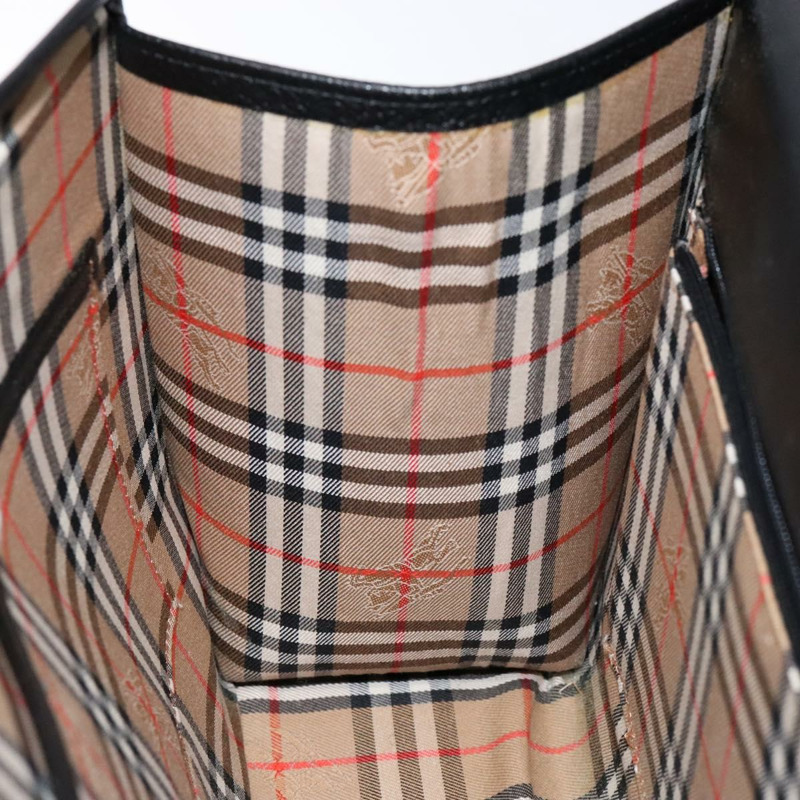 【日本直送】Burberry 手提包 皮革 黑金 正品 134000-18