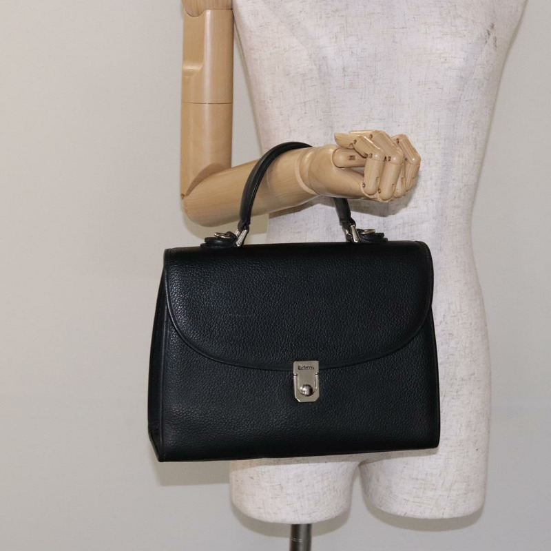 【日本直送】Burberry 手提包 皮革 黑金 正品 134000-21