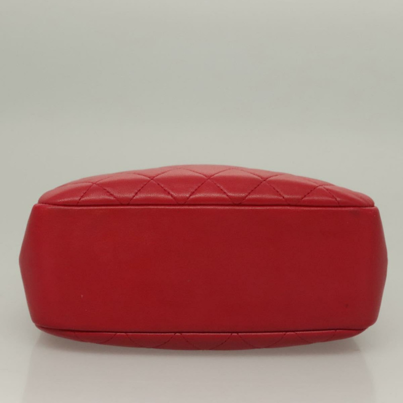 【日本直送】香奈兒 (CHANEL) 菱格紋小羊皮手拿包 紅金 CC 正品 135941-5