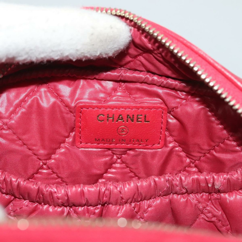 【日本直送】香奈兒 (CHANEL) 菱格紋小羊皮手拿包 紅金 CC 正品 135941-9