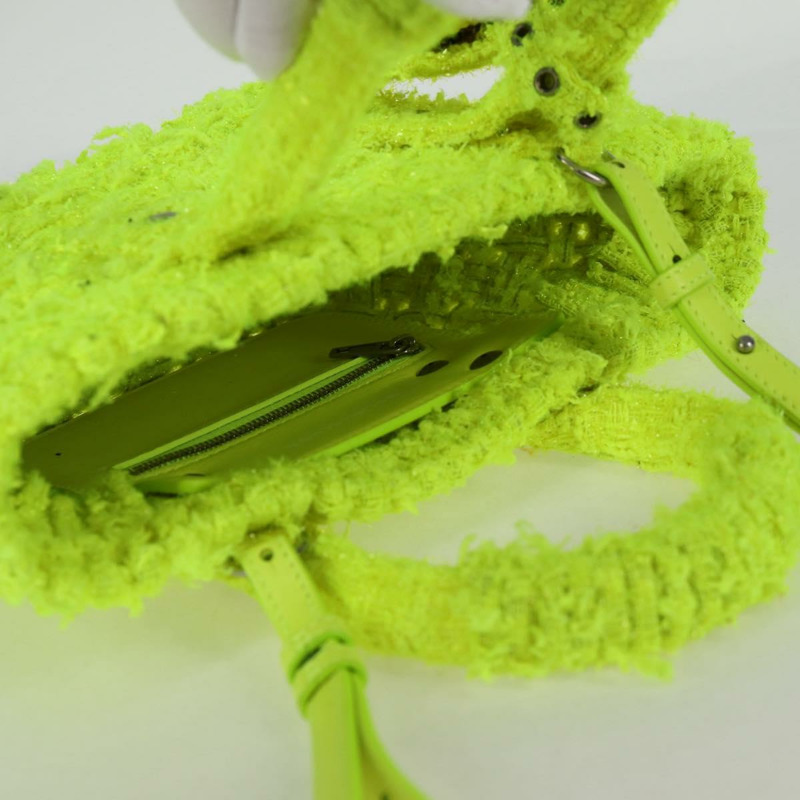 【日本直送】BALENCIAGA Bistro XXS 手提包 羊毛 2 用 黃銀色 正品 135947M-6