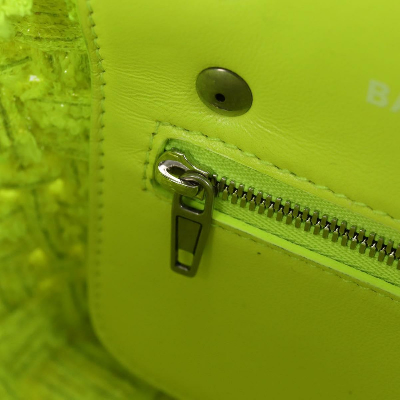 【日本直送】BALENCIAGA Bistro XXS 手提包 羊毛 2 用 黃銀色 正品 135947M-23