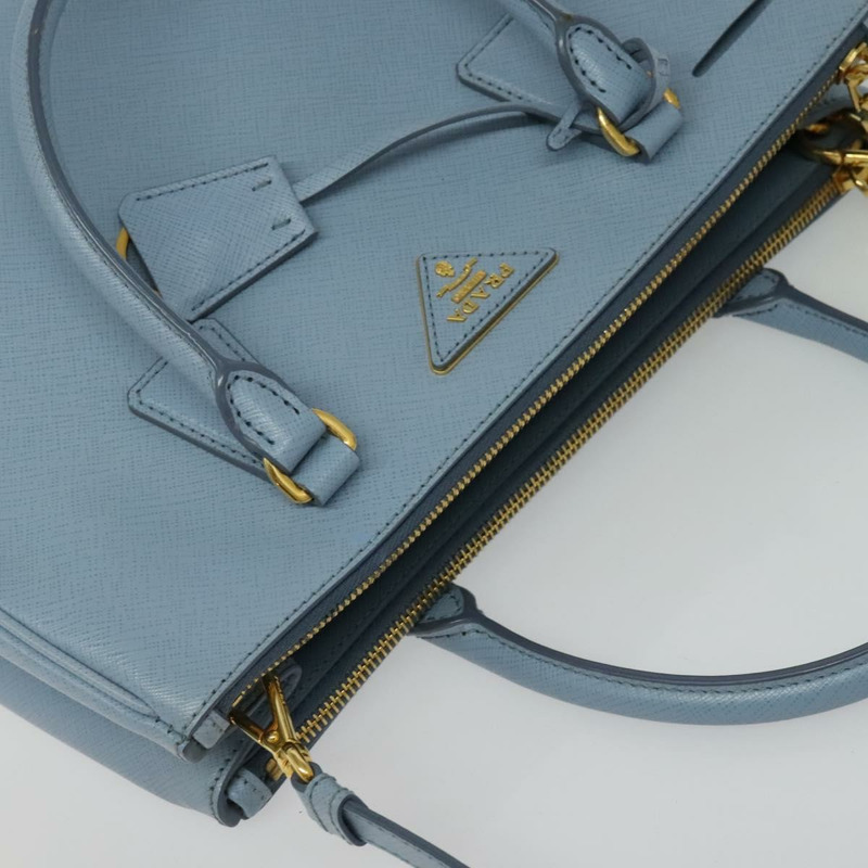 【日本直送】PRADA Galleria 手提包 Safiano 皮革 2 向淺藍色金色正品 133807-5